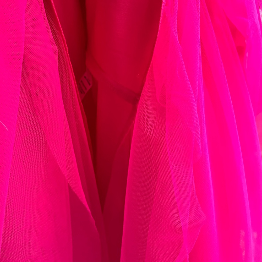 π π NEXT/UP Neon Pink Mesh Tiered Gown Corset Bodice Party 2 Sizes 9/10 & 11/12 - Picture 12 of 17